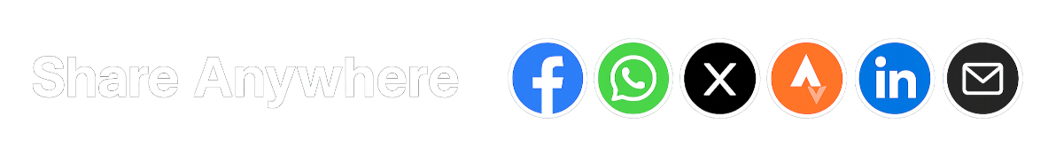 Share Anywhere - Facebook, WhatsApp, X, Strava, LinkedIn, Email